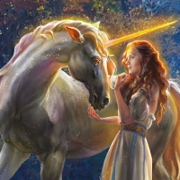 Girl and unicorn