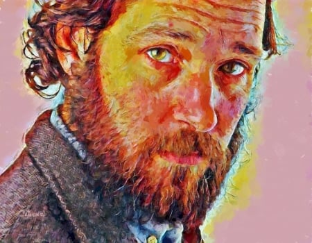 Paul Rudd - actor, pictura, by cehenot, painting, portrait, cehenot, man, Paul Rudd