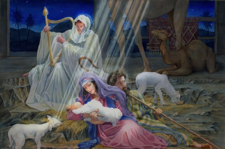 NATIVITY - animals, baby, christmas, jesus, joseph, mary, nativity