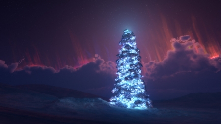 O NIGHT DIVINE - christmas, night, sky, tree