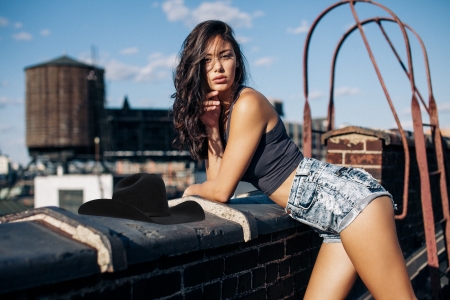 I See The Barn - barn, brunettes, cowgirls, hats