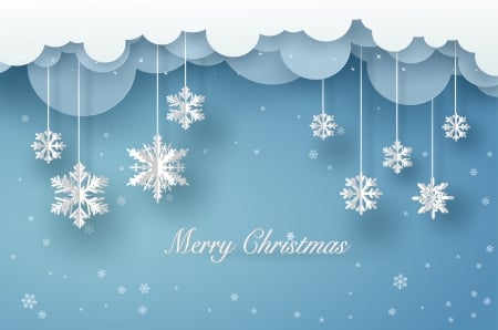 ♥ - christmas, white, craciun, snowflake, blue, new year, cloud, card