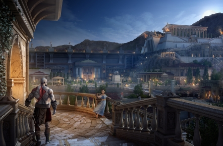Unfulfilled dream - fantasy, man, couple, ace, girl, luminos, terrace