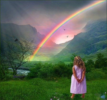 Rainbow Dream - warm, amazing, brightness, green, beauty, colourful, lovely, cool