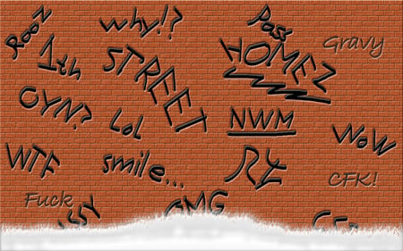 The Wall - wow, brown, brick, snow, seperate, grass, street, wtf, black, bricks, hand, text, the, wall