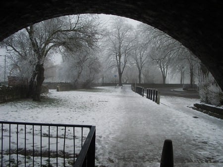 By the Thames River Windsor England - ice, snow