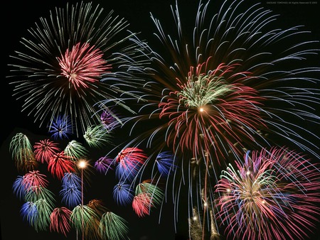 New Year Fireworks - explosion, new year, colors, night, celebration, sky