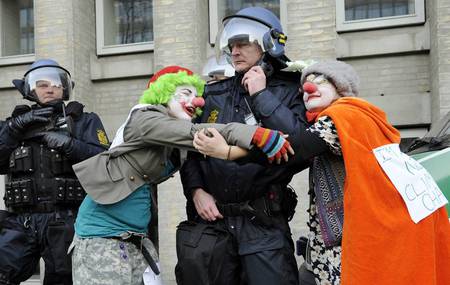 Climate activists taking part in a mass-rally - photography, places, people