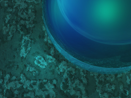 Atlantis - 3d, abstract, green, blue