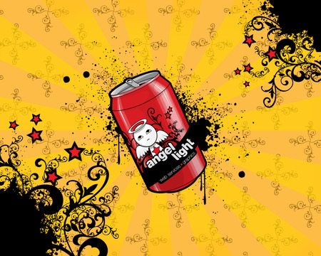 Angel Light - fun, anime, angel, love, light, stars, dream, drink, fantasy, cola