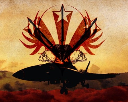 Coffin In The Sky - sky, plane, coffin, blood, games, war, dark, red, action, skills