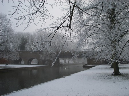 Thames River, Windsor England - ice, snow