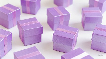 Purple Gift Boxes - 3d and g, abstract