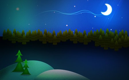 Exotic - moon, woodland, sky, tree