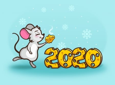 Happy Cheese Year! - new year, chinese zodiac, funny, year of the rat, 2020, card, cheese