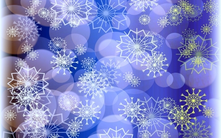 Snowflakes - blue, bokeh, fulgi de nea, snowflake, texture, white, winter