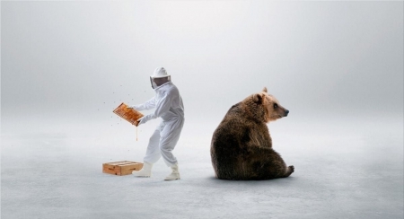 :) - honey, bear, urs, commercial, advertise, man, add