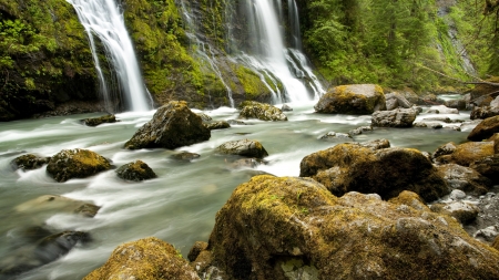 Waterfalls - river, water, nature, waterfall