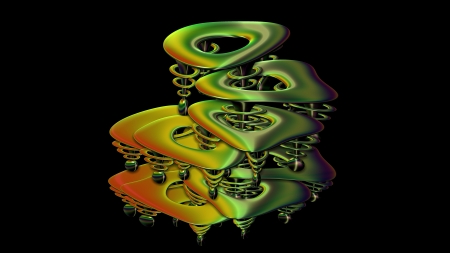 Stacked Fractal - colorful, render, cgi, geometrical, abstract, 3d, geometry, shape, incendia, fractal