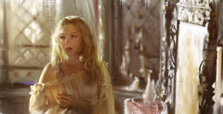 Belle - belle, blonde, fantasy, art, girl, princess, ley bowen, beauty and the beast