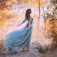 Fantasy Girl in Forest