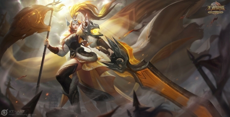 Fantasy girl - fantasy, exia xiaotong, veronica vieve, girl, warrior, armor