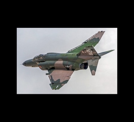 F-4 Phantom On Fly By - Military, Camoflouage, Fighter, Blue Sky