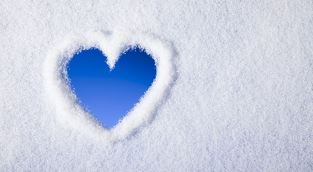 Snow love - winter, heart, nature, snow, love, wallpaper, softness