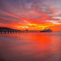 Sunrise on the Malibu Pier, California