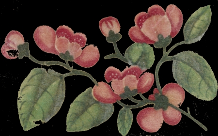 Jav Art C - flowers, green, mauve, pink