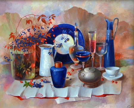 999 - still life, paintings, beautiful, flowers