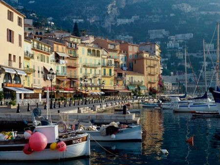 French riviera - water, boat, village, boats, river, riviera, villefranche, houses, france