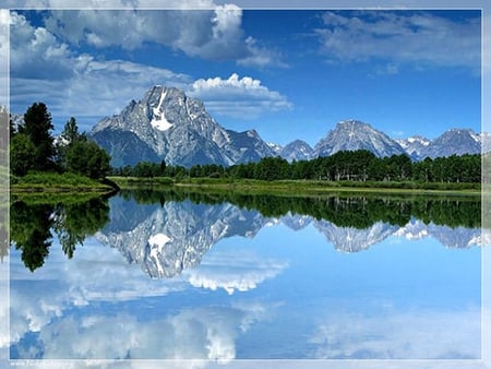 Lake reflections - landscape, lake, mountain