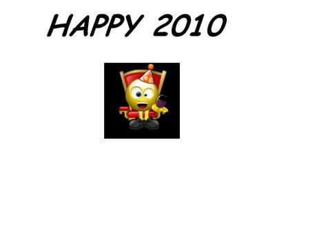 Happy 2010 Smiley - black, white, 2010, smiley, happy