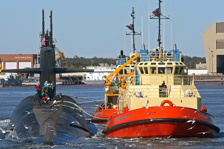 Two Tugs and a Sub - water, wave