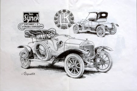 Old Cars in Fine Art - art, abstract, 3d, digital, fantasy