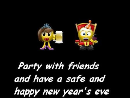 Party With Friends - black, friends, smileys, party