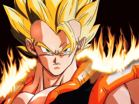 Gogeta with Flaming BackGround - gogeta, bg, flaming