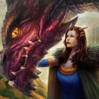 Girl and dragon