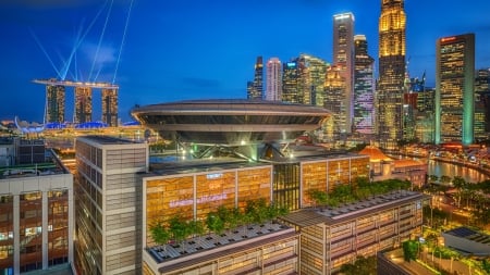 Singapore - city, skyscraper, asia, buildings