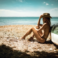 Cowgirl at the Beach