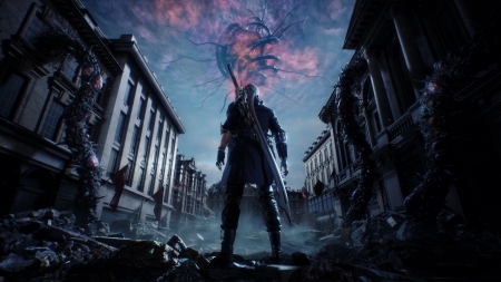 Here we go again - Devil May Cry, Nero, 3 Quarters Human, Son Of Vergil, Anime, Human, Video Game, 1 Quarter Demon, Demon, Devil Trigger, Cybernetic Arm, Devil May Cry 5, The Red Queen