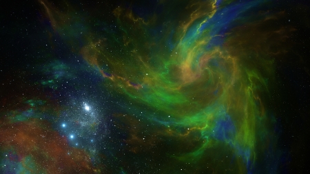 Nebula - space, fantasy, cosmos, cmcougar, green, luminos, nebula