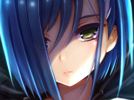 Ichigo - blue hair, ichigo, loves hiro, sad girl