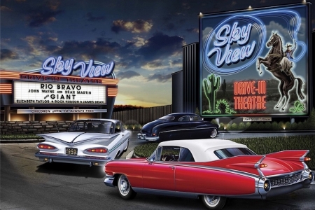 Sky View Drive In Theatre - oldies, theatre, vintage, cars