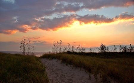 Sunset - clouds, sunset, nature, sun