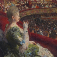 Madame Edmond Picard in the box of the Theatre La Monnaie