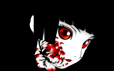 Hell girl - art, bloody, darkness, jigoku shoujo, red eyes