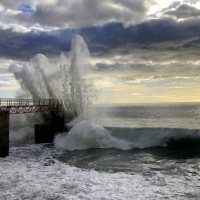 Pier, Wave and Splash