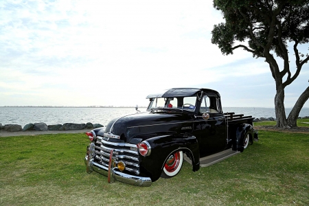 1952-Chevrolet-3100 - GM, Truck, Black, Lowered